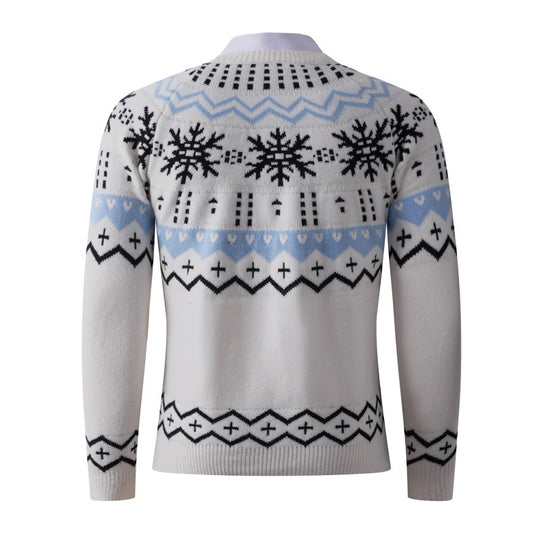 Herren modischer Strickpullover mit kreativem Schneemuster EB
