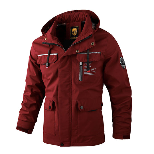 Herren nan urbaner Softshell-Parka mit verstellbarer Kapuze, Brustreißverschluss und thermischer Isolierung EB