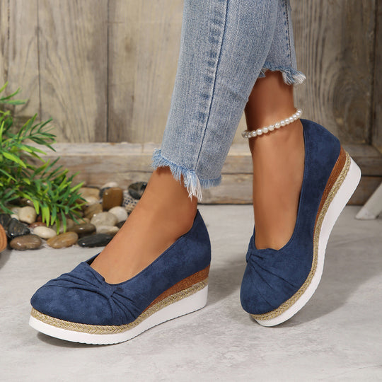 Damen Wedge-Pantoletten mit dekorativem Knoten EB