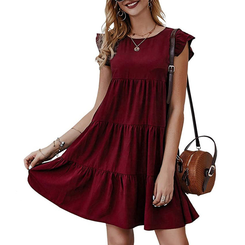 Damen Sommerkleid mit Rüschendetails und lässigem Schnitt EB