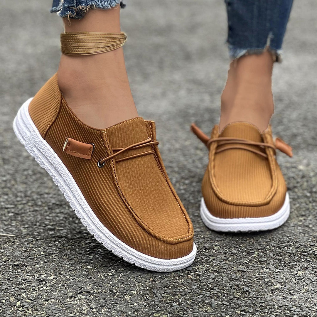 Damen Mode Slip-On Schuhe mit rutschfester Sohle und elastischem Band EB
