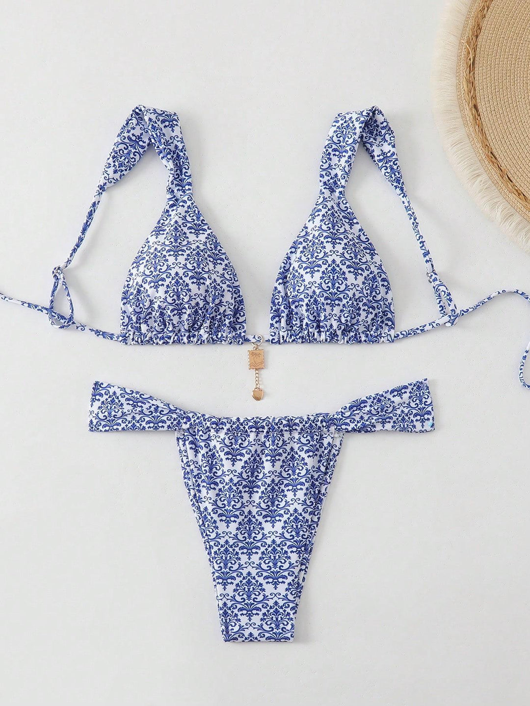 Damen Triangel-Bikini mit verspieltem Mustermix EB