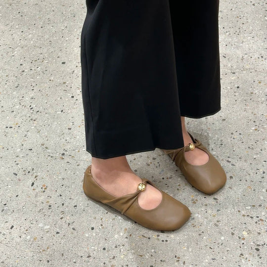 Damen Bequeme Ballerinas mit modischem Knoten-Detail EB