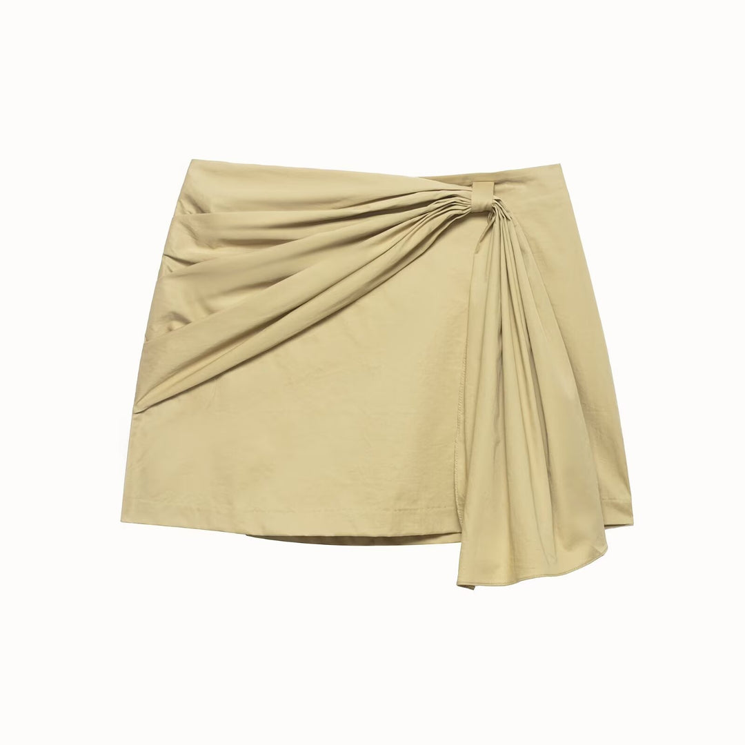 Damen Wickelrock mit asymmetrischem Design und dekorativen Drapierungen EB
