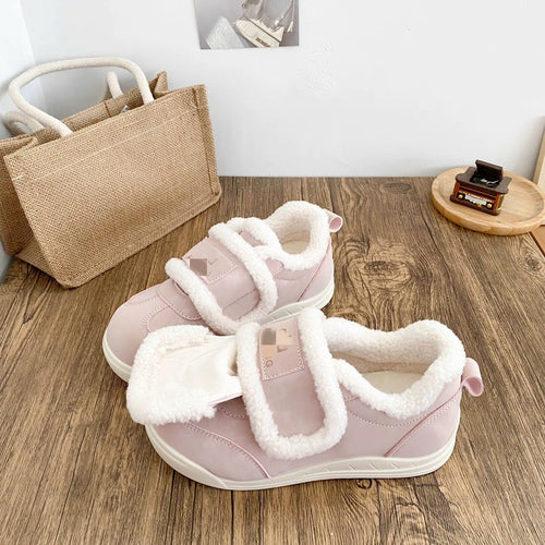 Damen warme Sneaker mit flauschigem Innenfutter und praktischem Klettverschluss EB