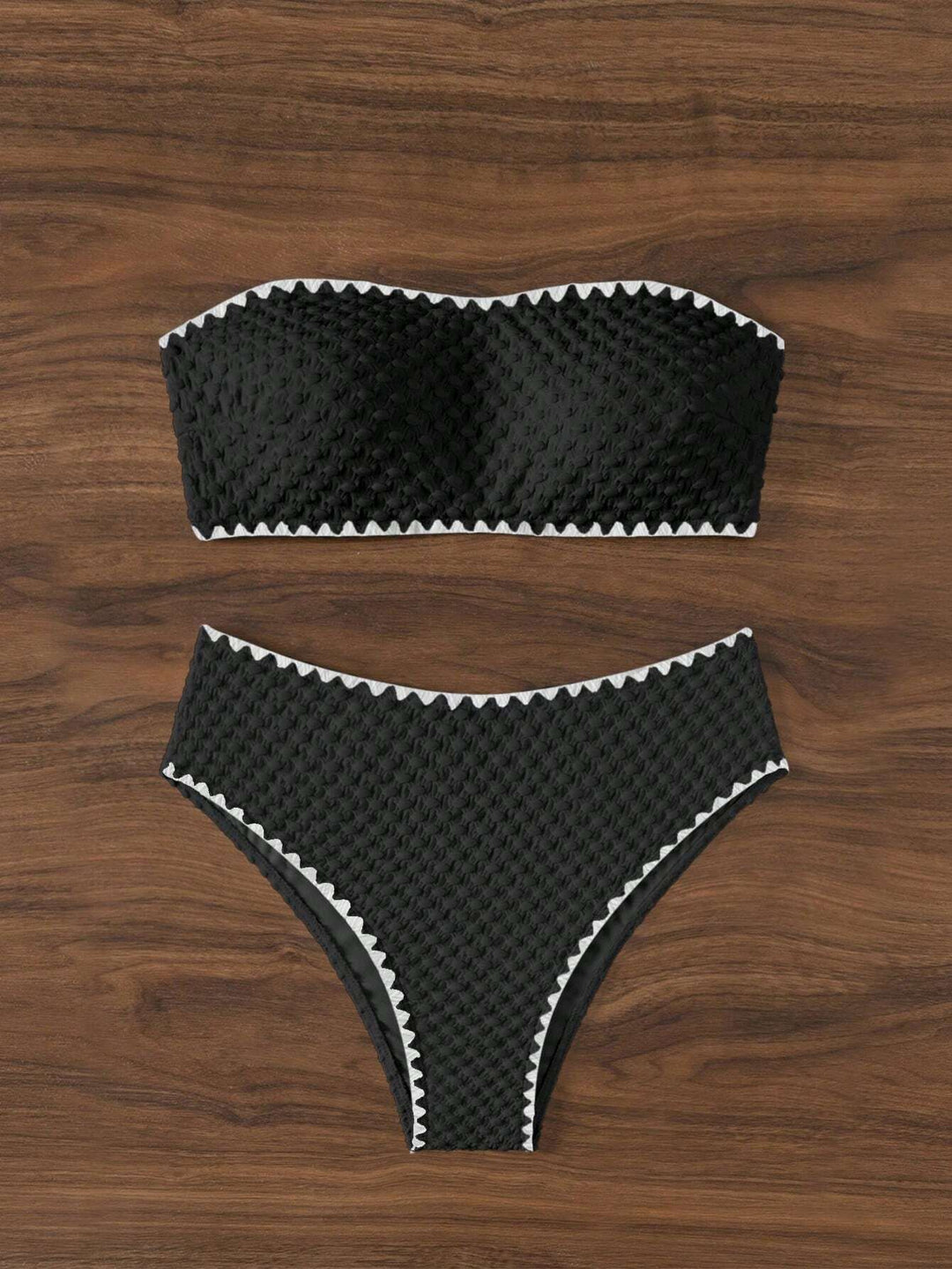 Damen Bandeau-Bikini mit strukturierter Oberfläche EB