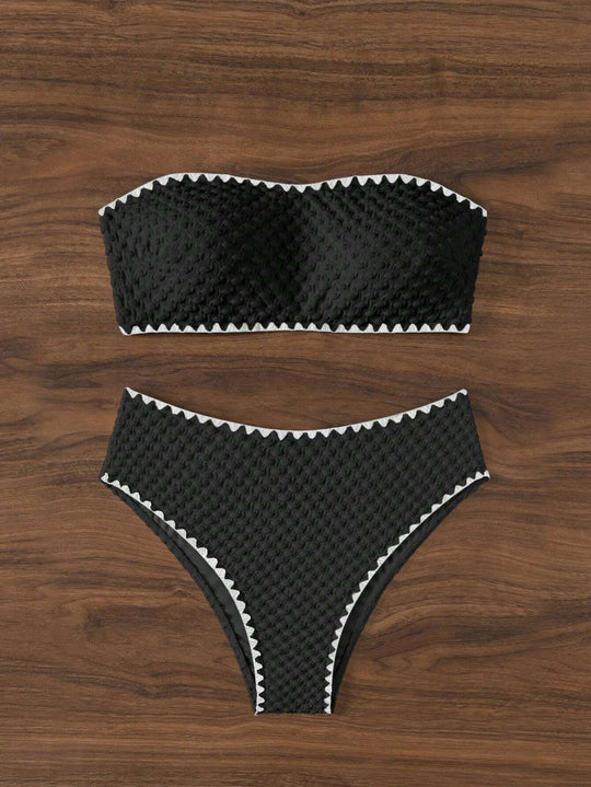 Damen Bandeau-Bikini mit strukturierter Oberfläche EB