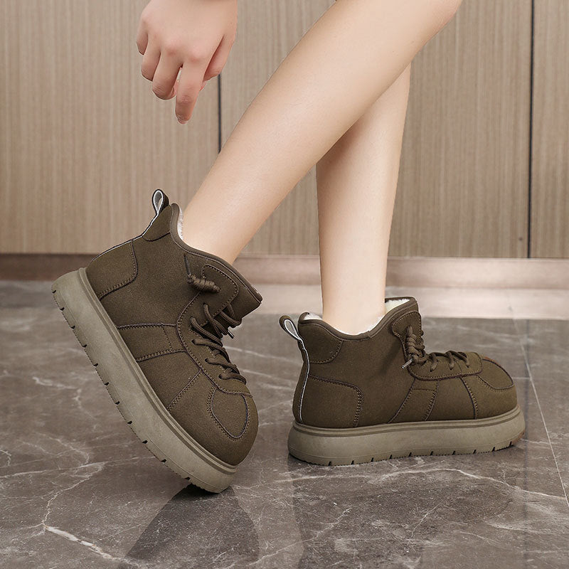 Damen warme hochgeschnittene Sneakers mit kuscheligem Innenfutter EB