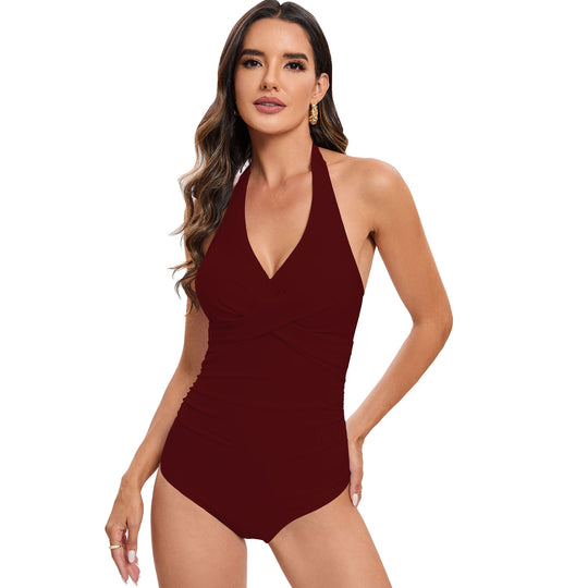 Damen Eleganter Wickel-Badeanzug EB