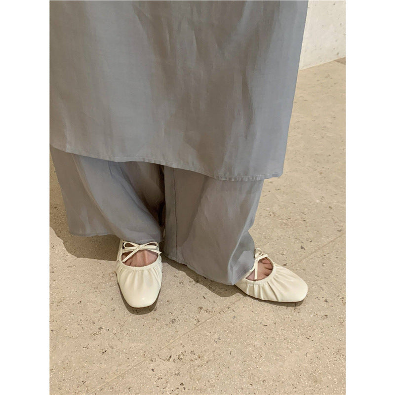Damen elegante Mules mit raffiniertem Schnür-Design EB