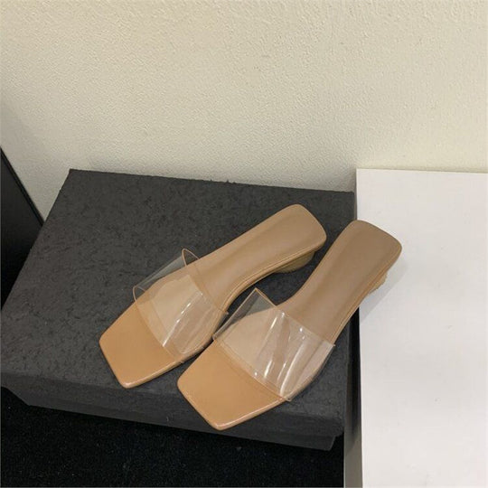 Damen stilvolle transparente Slippers EB