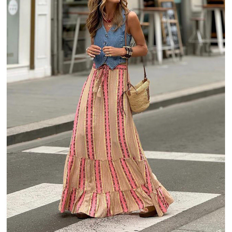 Damen Maxikleid mit fröhlichem Muster EB