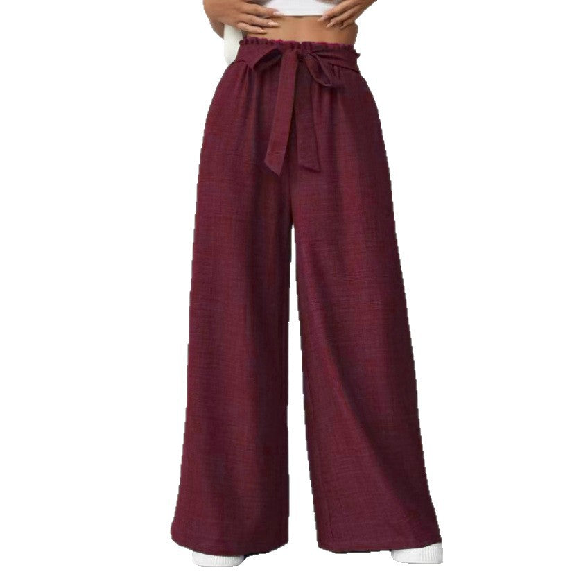 Damen Weit geschnittene Hosen mit verstellbarem Bund EB