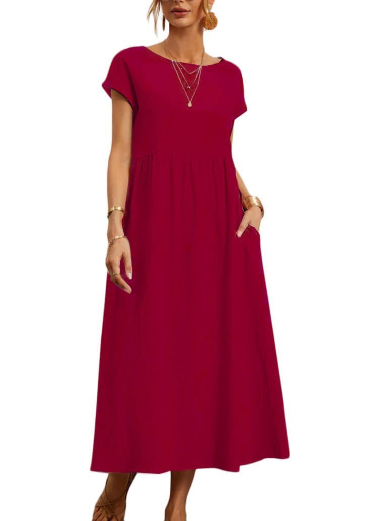 Damen Maxikleid aus leichtem, luftdurchlässigem Stoff EB