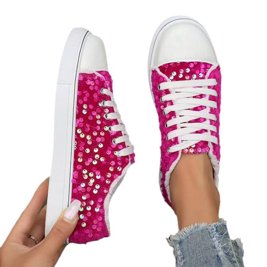 Damen Glamouröse Sneakers mit funkelnden Pailletten EB