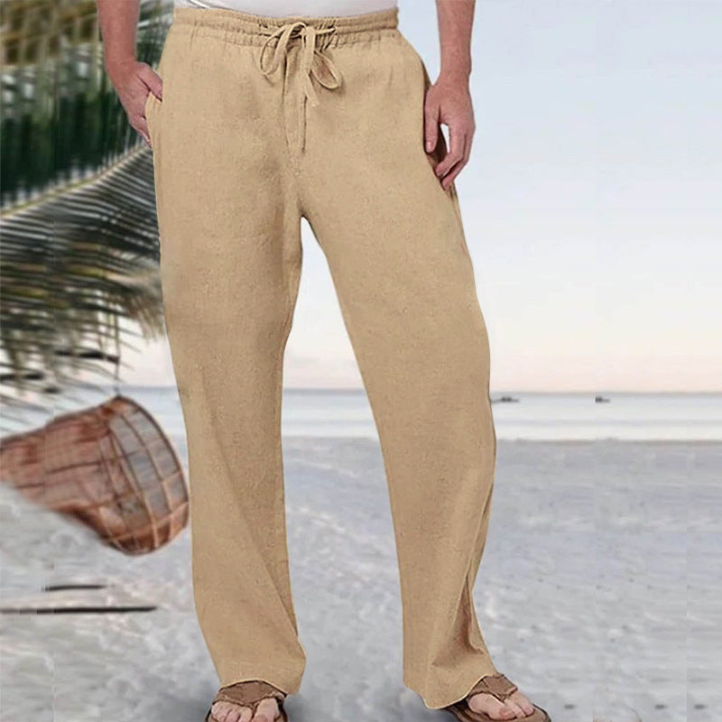Herren nan weiche Loungehose aus Baumwolljersey mit elastischem Tunnelzugbund und seitlichen Eingrifftaschen EB