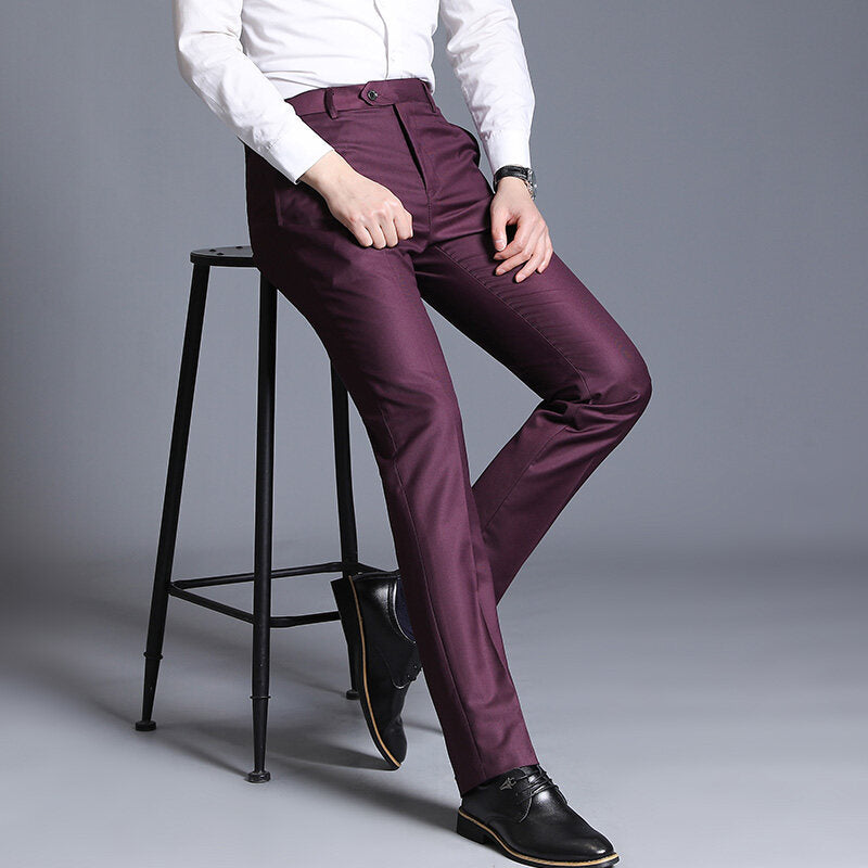 Herren elegante Slim-Fit Anzughose EB