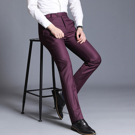 Herren elegante Slim-Fit Anzughose EB