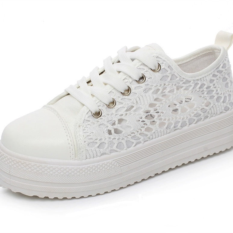 Damen Sneakers mit elegantem Spitzendesign und atmungsaktiver Spitzen-Oberfläche EB