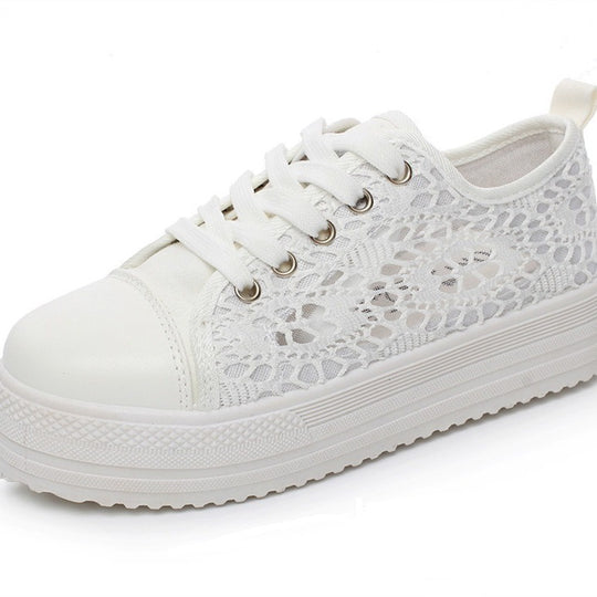 Damen Sneakers mit elegantem Spitzendesign und atmungsaktiver Spitzen-Oberfläche EB