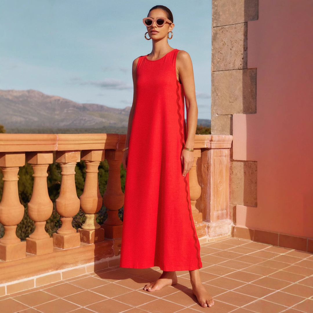 Damen Maxikleid mit elegantem Schnitt und seitlichen Schlitzen EB
