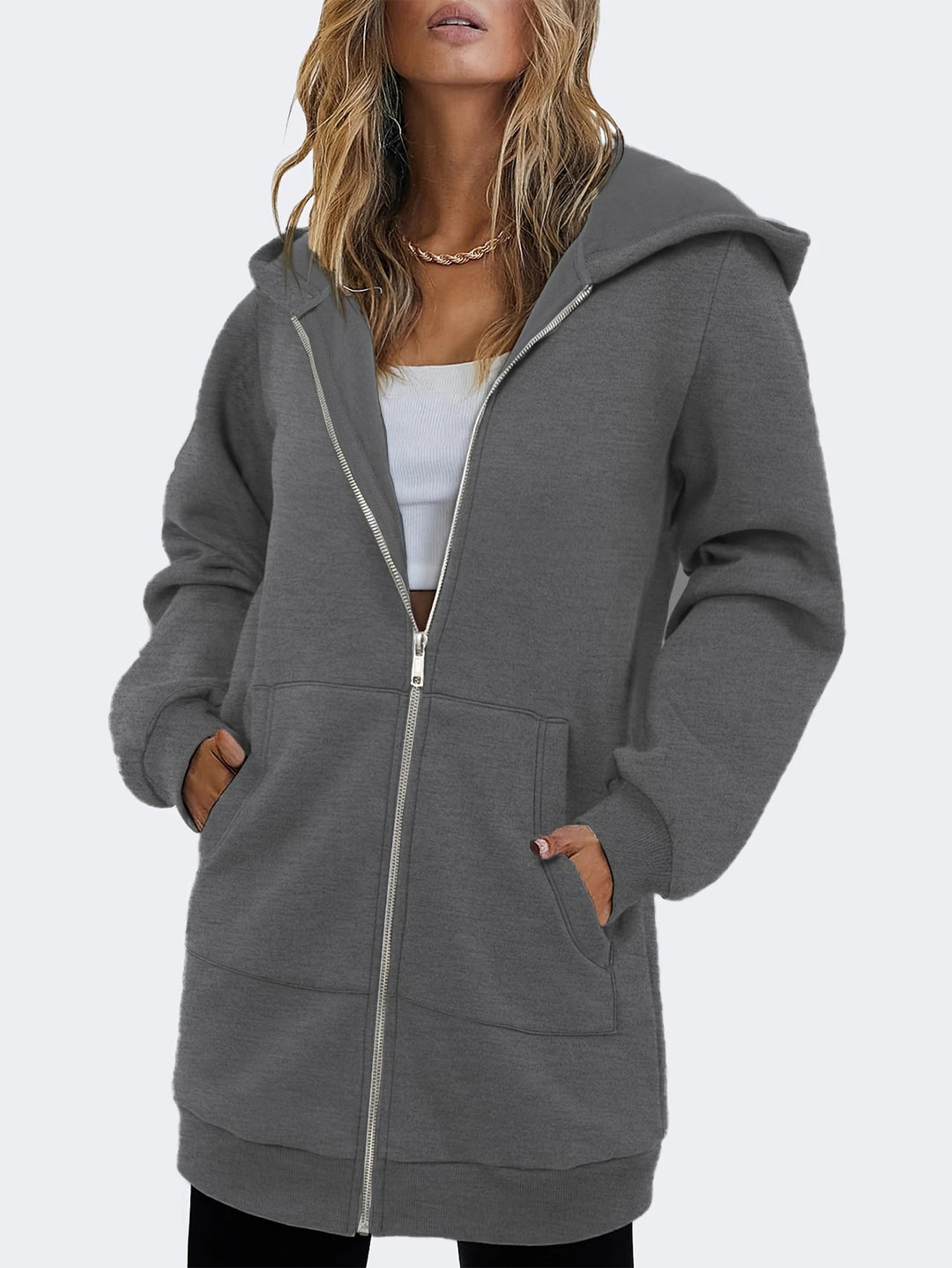 Damen Kapuzensweatjacke mit großzügigen Taschen von EB