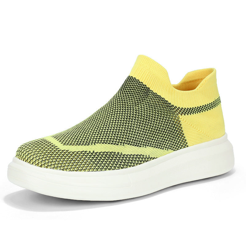 Damen Atmungsaktive Slip-On Sneakers mit elastischem Strickdesign EB