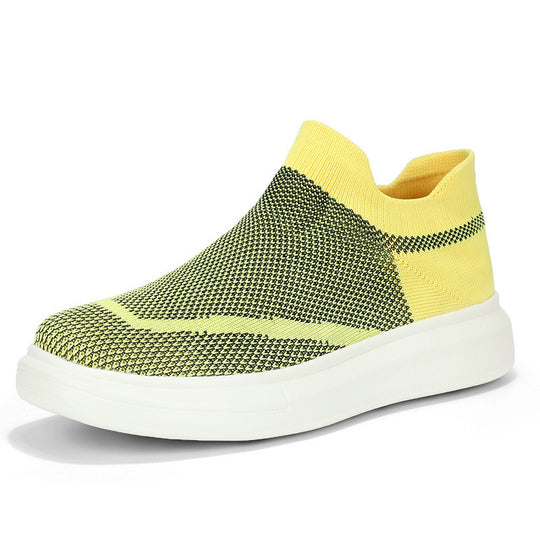 Damen Atmungsaktive Slip-On Sneakers mit elastischem Strickdesign EB