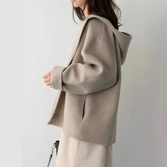 Damen Modische und elegante Kapuzenjacke aus weichem Material EB