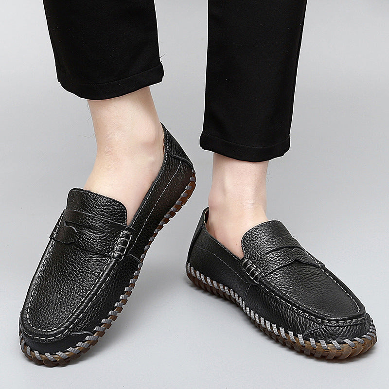 Damen Elegante Mokassins mit feinem Leder und handgenähtem Design EB