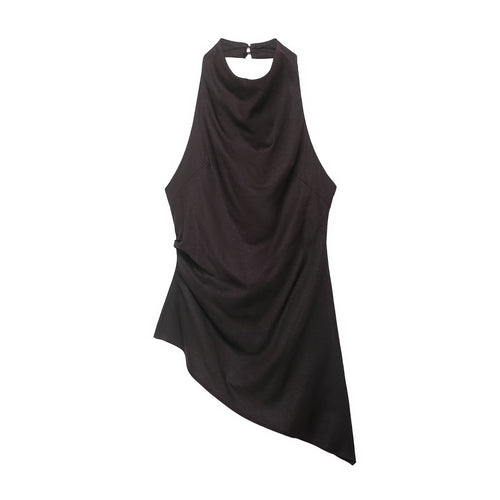 Damen asymmetrisches Top mit eleganter Drapierung EB