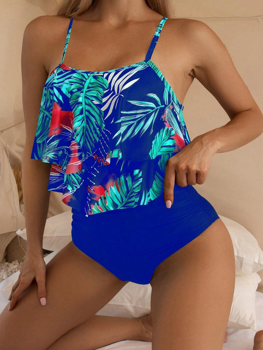 Damen Bikini-Set mit voluminösem Rüschendesign EB