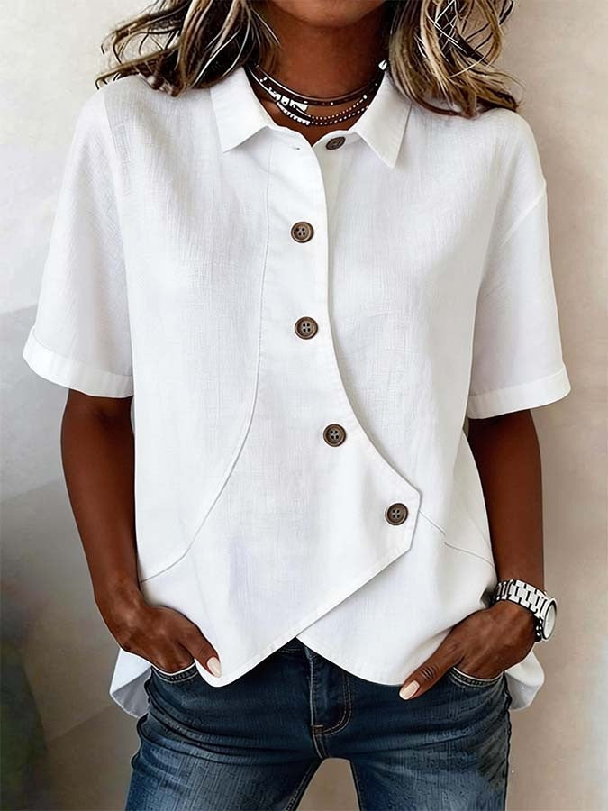 Damen Besonders gestaltete Bluse mit einzigartigem Knopfdetail EB