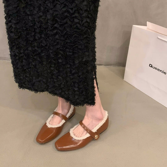 Damen elegante Mokassins mit hochwertigem Fleece-Futter EB