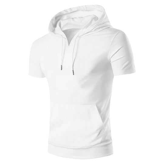 Herren lässiges Kapuzenshirt mit V-Ausschnitt und praktischer Bauchtasche EB