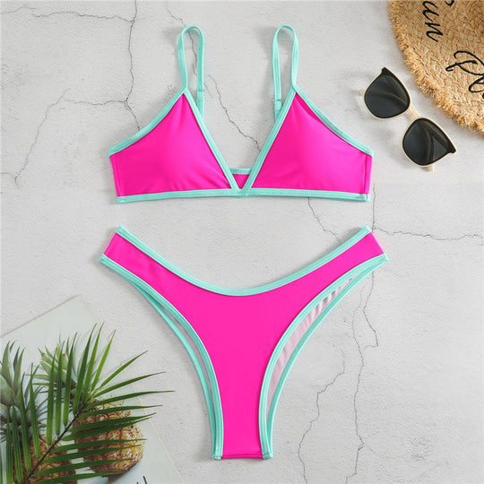 Damen Triangel-Bikini mit eleganter Naht und sportlichem Schnitt EB