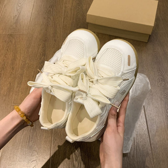 Damen Sneaker mit atmungsaktivem Mesh-Obermaterial und einzigartigem Schleifen-Design EB