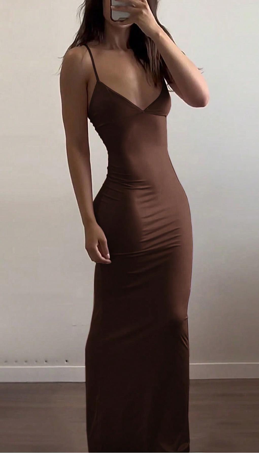 Damen Elegantes Etuikleid mit tiefem V-Ausschnitt und trägerlosem Design EB