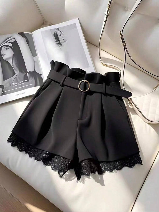 Damen Modische Shorts mit Spitzenbesatz EB