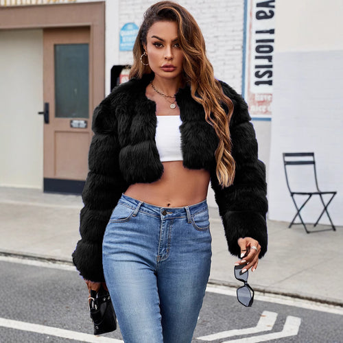 Damen Kurze Pelzjacke EB