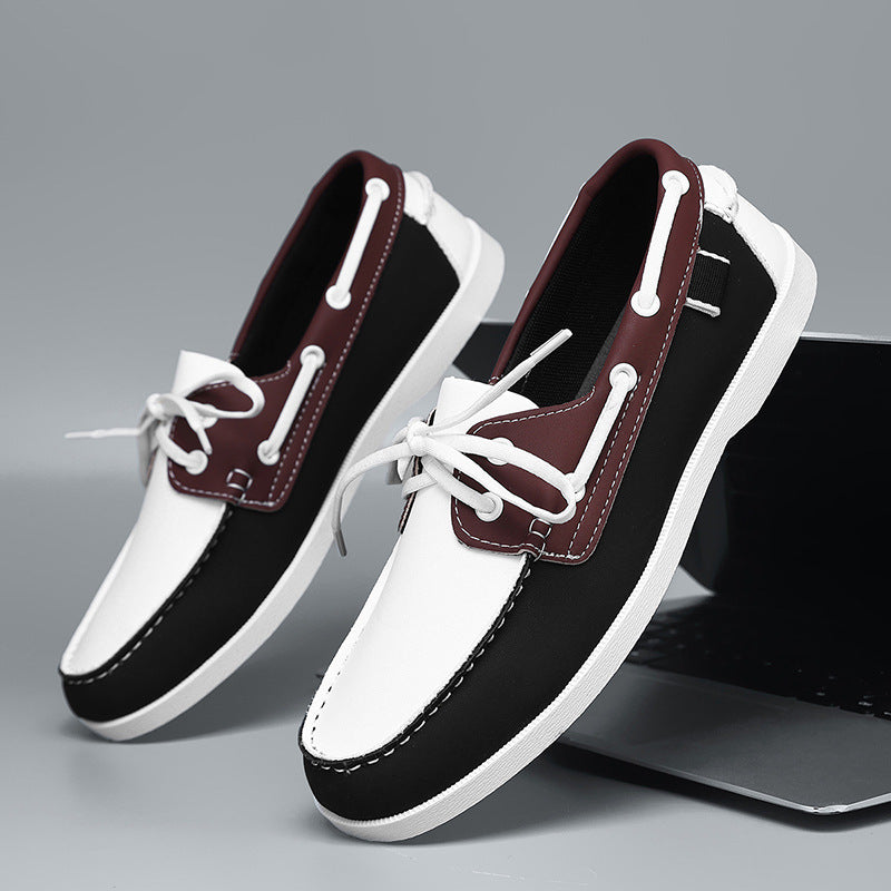 Herren maritim inspirierte Lederslipper mit sportlichem Design EB