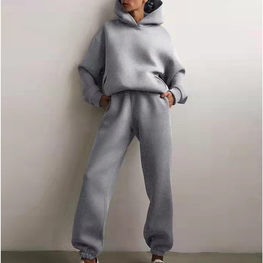 Damen modisches Oversize-Hoodie-Set mit lässigem Schnitt und elastischem Bund EB