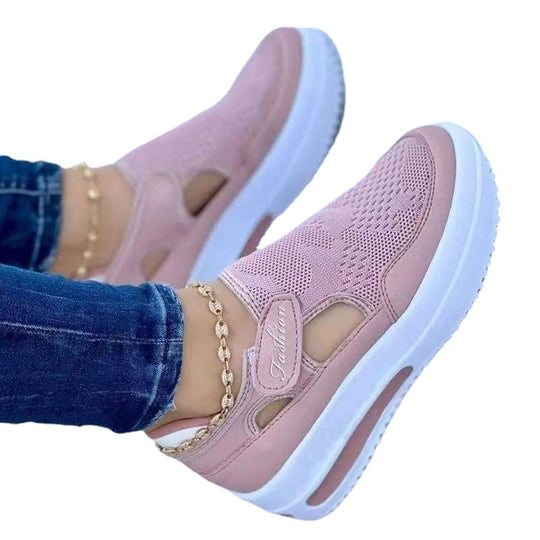 Damen Slip-On Sneakers mit atmungsaktiver Mesh-Oberfläche und rutschfester Sohle EB