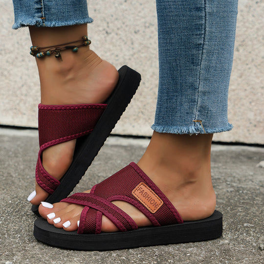Damen Komfortable Zehentrenner-Sandalen mit atmungsaktivem Obermaterial EB