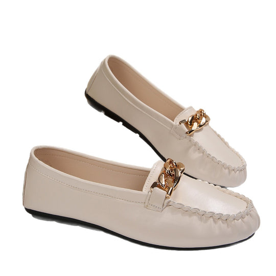 Damen Mokassin-Slipper mit elegantem Ketten-Detail EB