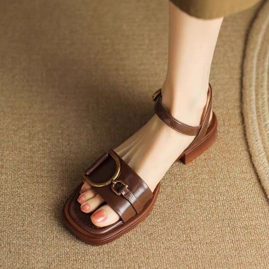 Damen modische Sling-Sandalen mit eleganter Schnallenapplikation EB