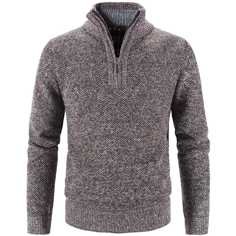 Herren modischer Rollkragenpullover mit elegantem Reißverschluss EB
