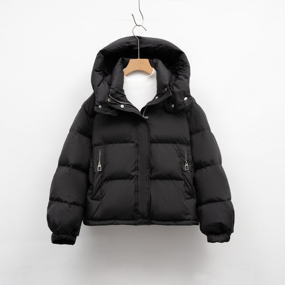 Damen Pufferjacke mit abnehmbarer Kapuze und voluminösem Schnitt EB