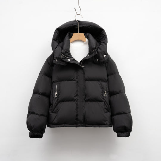 Damen Pufferjacke mit abnehmbarer Kapuze und voluminösem Schnitt EB