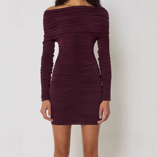 Damen Figurbetontes Minikleid mit Raffungen EB